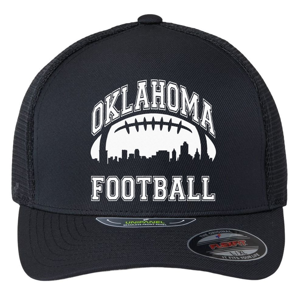 College University Style Oklahoma Sports Team Football Flexfit Unipanel Trucker Cap
