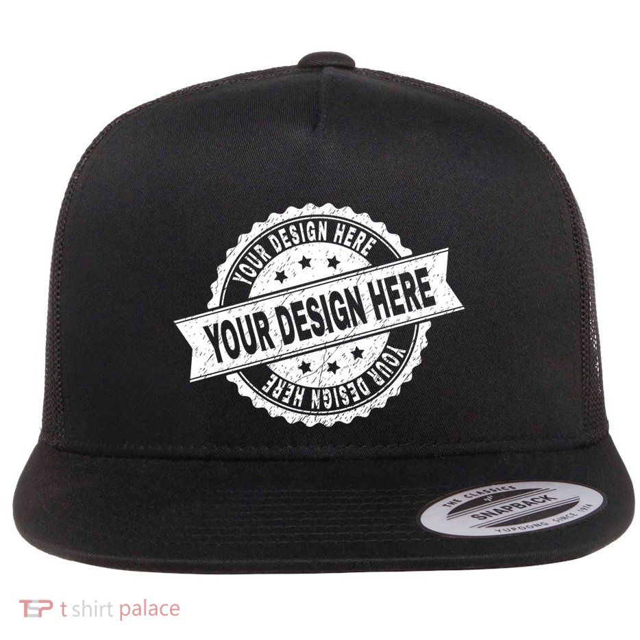 Custom Design Upload Create Your Own  Flat Bill Trucker Hat