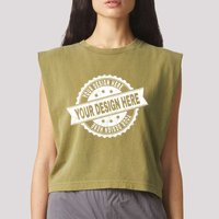 Custom Design Upload Create Your Own  Garment-Dyed Women's Muscle Tee