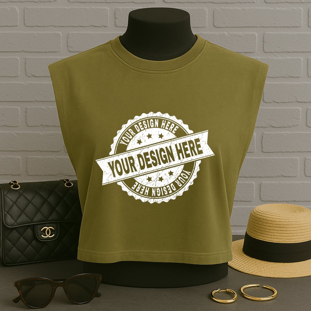 Custom Design Upload Create Your Own  Garment-Dyed Women's Muscle Tee