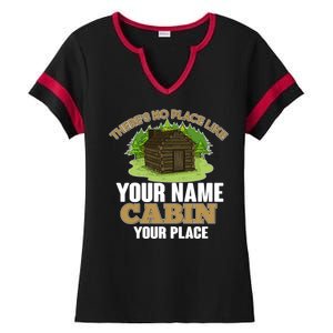 Custom Cabin Camping Trip Personalize Ladies Halftime Notch Neck Tee