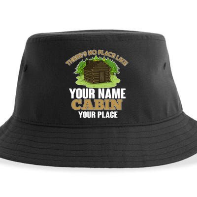 Custom Cabin Camping Trip Personalize Sustainable Bucket Hat