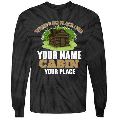 Custom Cabin Camping Trip Personalize Tie-Dye Long Sleeve Shirt