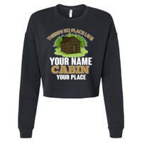 Custom Cabin Camping Trip Personalize Cropped Pullover Crew