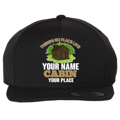 Custom Cabin Camping Trip Personalize Wool Snapback Cap