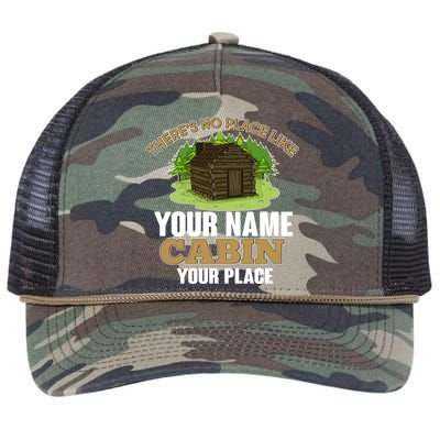 Custom Cabin Camping Trip Personalize Retro Rope Trucker Hat Cap