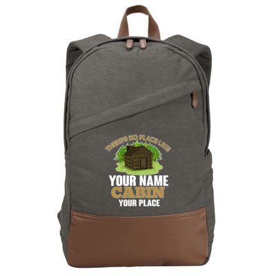 Custom Cabin Camping Trip Personalize Cotton Canvas Backpack