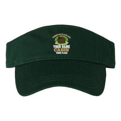 Custom Cabin Camping Trip Personalize Valucap Bio-Washed Visor