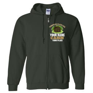 Custom Cabin Camping Trip Personalize Full Zip Hoodie