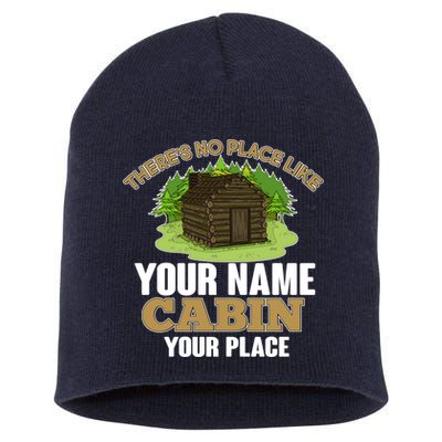 Custom Cabin Camping Trip Personalize Short Acrylic Beanie