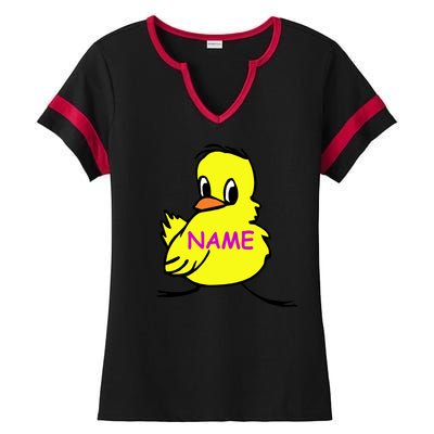 Custom Chick Funny Cute Personalize Ladies Halftime Notch Neck Tee