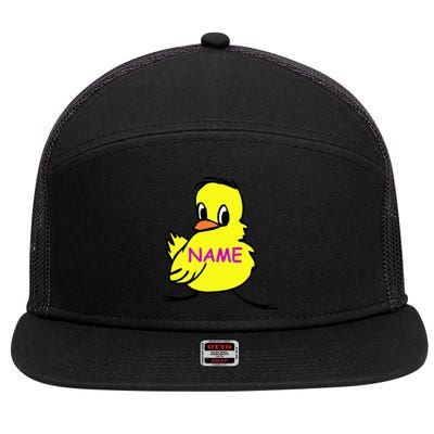 Custom Chick Funny Cute Personalize 7 Panel Mesh Trucker Snapback Hat