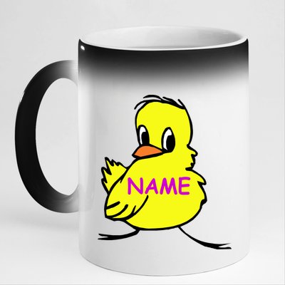 Custom Chick Funny Cute Personalize 11oz Black Color Changing Mug