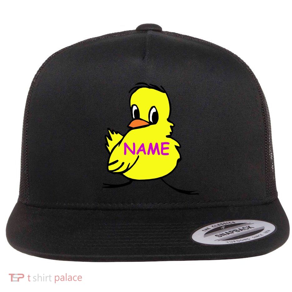 Custom Chick Funny Cute Personalize Flatbill Hat