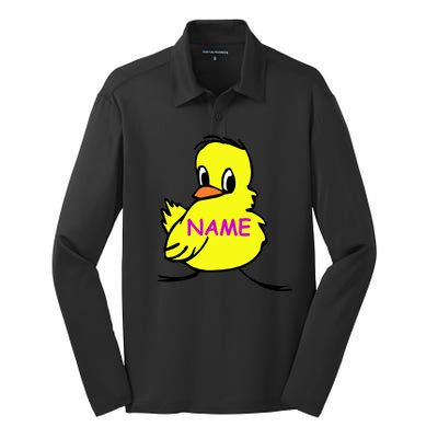 Custom Chick Funny Cute Personalize Silk Touch Performance Long Sleeve Polo