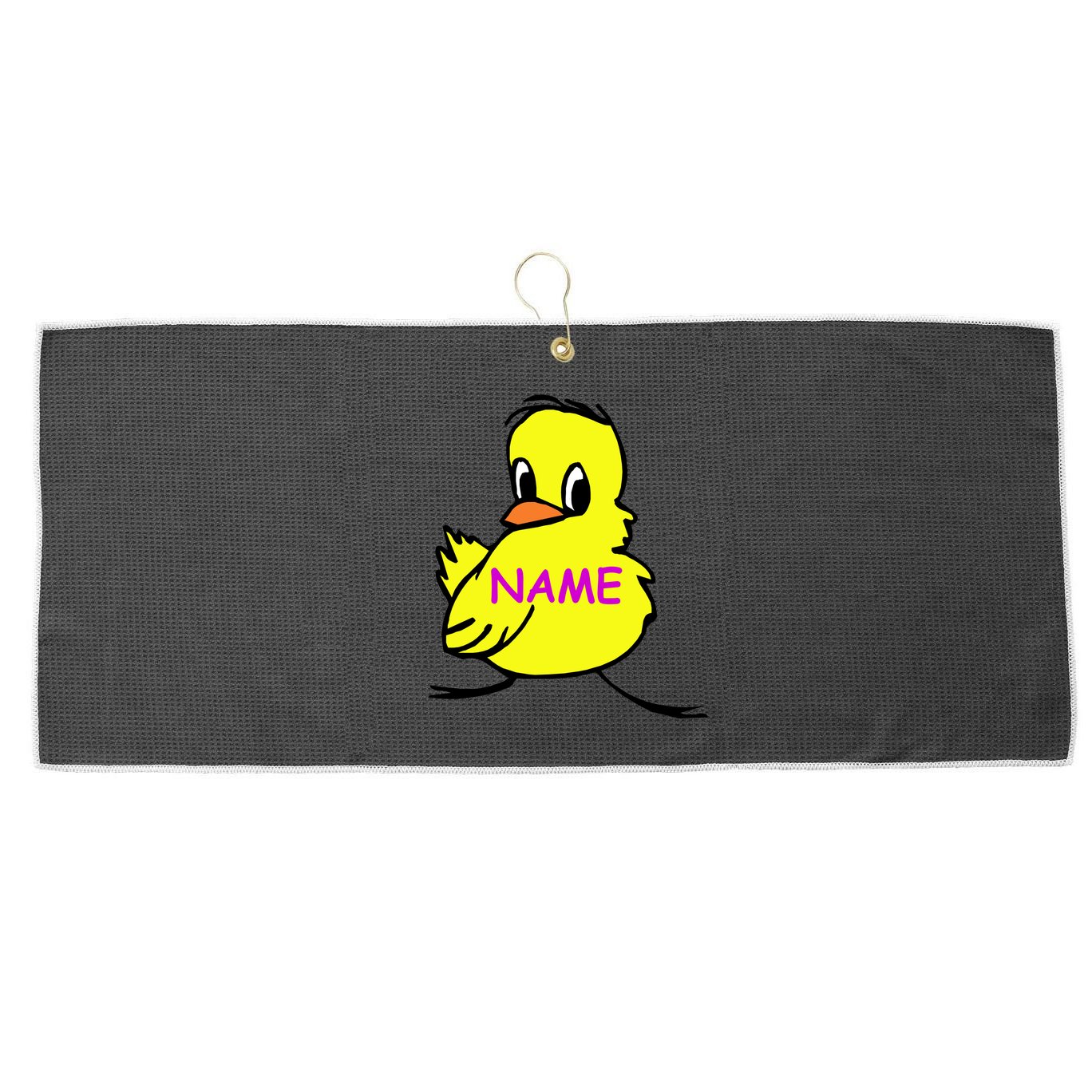 Custom Chick Funny Cute Personalize Large Microfiber Waffle Golf Towel