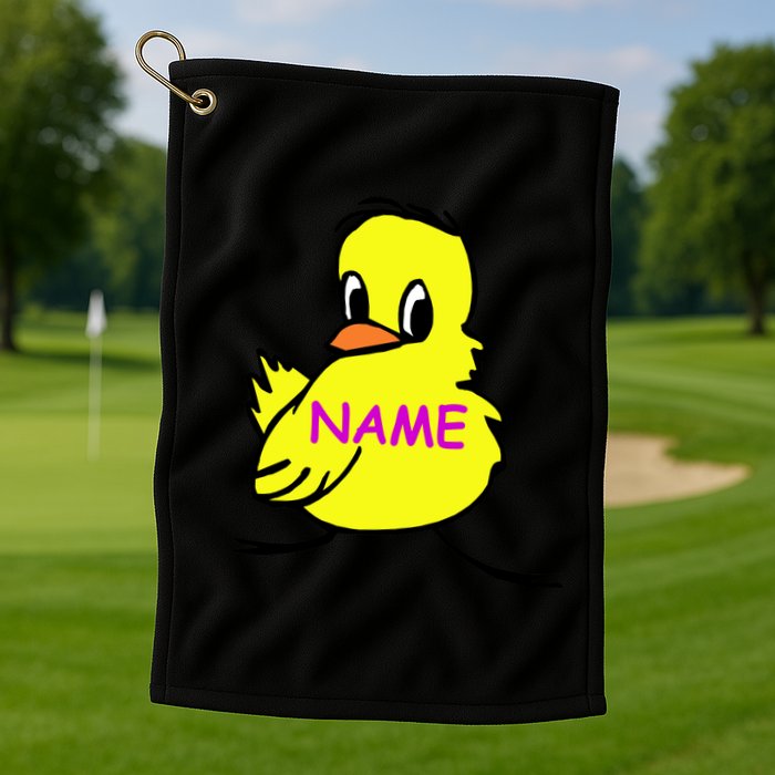 Custom Chick Funny Cute Personalize Golf Towel