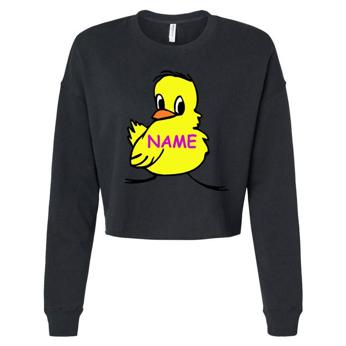 Custom Chick Funny Cute Personalize Cropped Pullover Crew