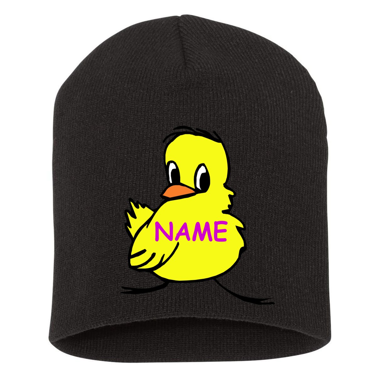 Custom Chick Funny Cute Personalize Short Acrylic Beanie