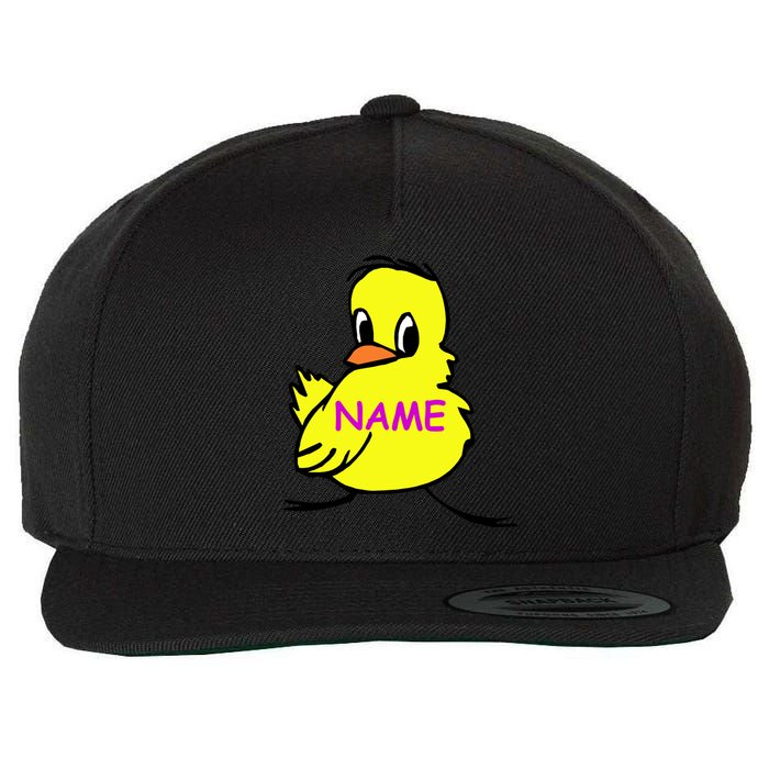 Custom Chick Funny Cute Personalize Wool Snapback Cap