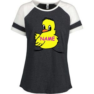 Custom Chick Funny Cute Personalize Enza Ladies Jersey Colorblock Tee