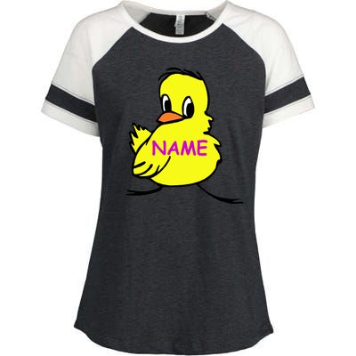 Custom Chick Funny Cute Personalize Enza Ladies Jersey Colorblock Tee