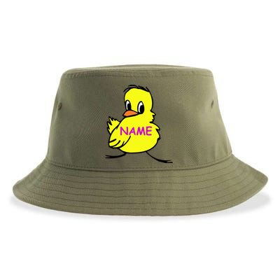 Custom Chick Funny Cute Personalize Sustainable Bucket Hat