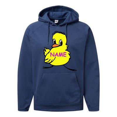 Custom Chick Funny Cute Personalize Performance Fleece Hoodie