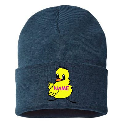 Custom Chick Funny Cute Personalize Sustainable Knit Beanie