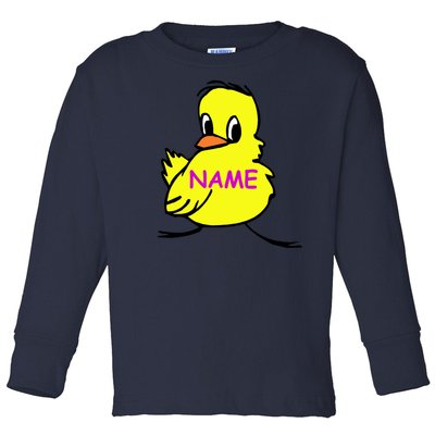 Custom Chick Funny Cute Personalize Toddler Long Sleeve Shirt