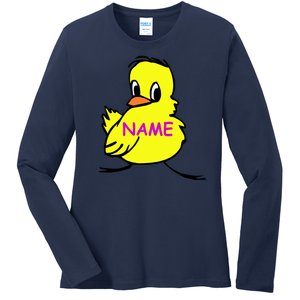 Custom Chick Funny Cute Personalize Ladies Long Sleeve Shirt