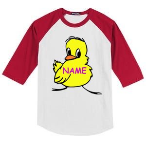 Custom Chick Funny Cute Personalize Kids Colorblock Raglan Jersey