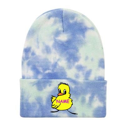 Custom Chick Funny Cute Personalize Tie Dye 12in Knit Beanie