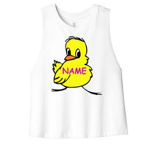 Custom Chick Funny Cute Personalize Women's Racerback Cropped Tank