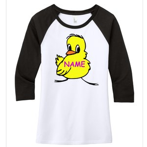 Custom Chick Funny Cute Personalize Women's Tri-Blend 3/4-Sleeve Raglan Shirt