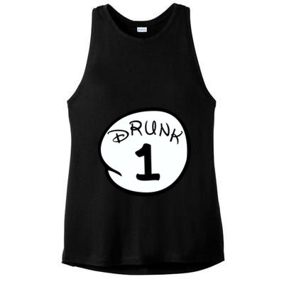 Custom Drunk 1 2 3 4 5 Personalize Ladies PosiCharge Tri-Blend Wicking Tank