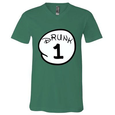 Custom Drunk 1 2 3 4 5 Personalize V-Neck T-Shirt