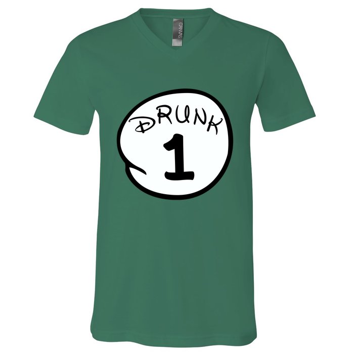 Custom Drunk 1 2 3 4 5 Personalize V-Neck T-Shirt