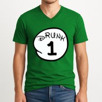Custom Drunk 1 2 3 4 5 Personalize V-Neck T-Shirt