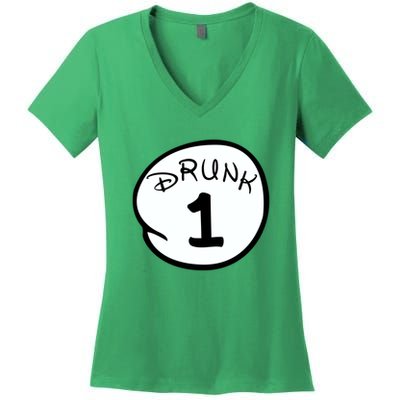 Custom Drunk 1 2 3 4 5 Personalize Women's V-Neck T-Shirt