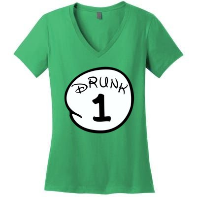 Custom Drunk 1 2 3 4 5 Personalize Women's V-Neck T-Shirt