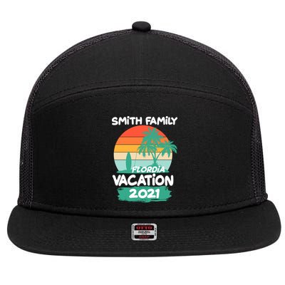 Custom Family Vacation Personalize Design 7 Panel Mesh Trucker Snapback Hat