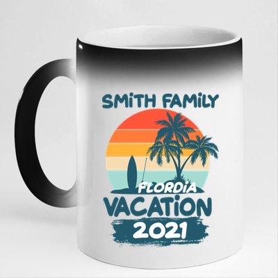 Custom Family Vacation Personalize Design 11oz Black Color Changing Mug