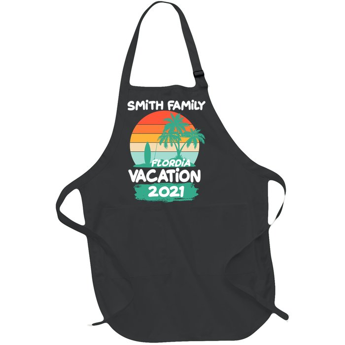 Custom Family Vacation Personalize Design Full-Length Apron With Pockets