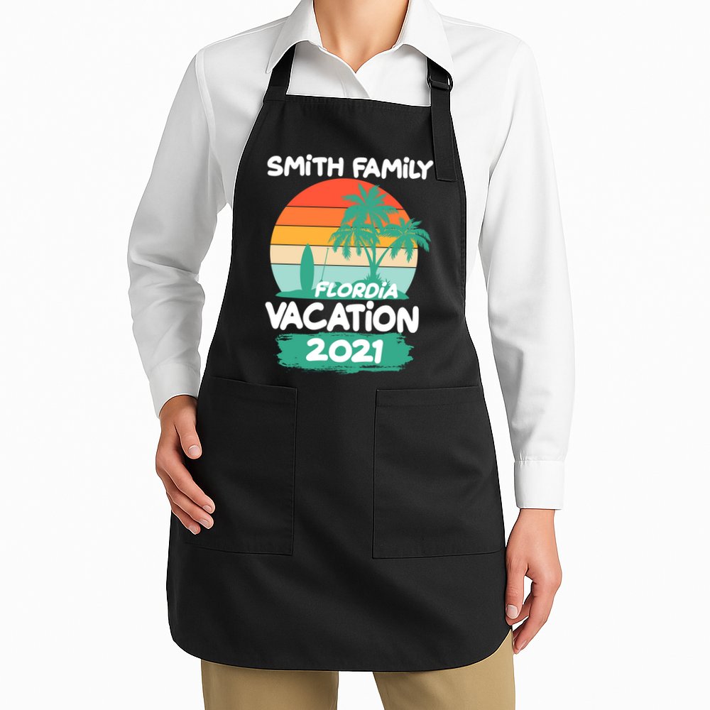 Custom Family Vacation Personalize Design Apron
