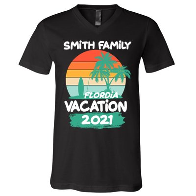 Custom Family Vacation Personalize Design V-Neck T-Shirt