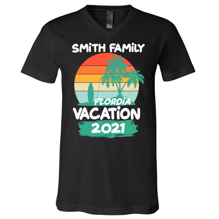 Custom Family Vacation Personalize Design V-Neck T-Shirt