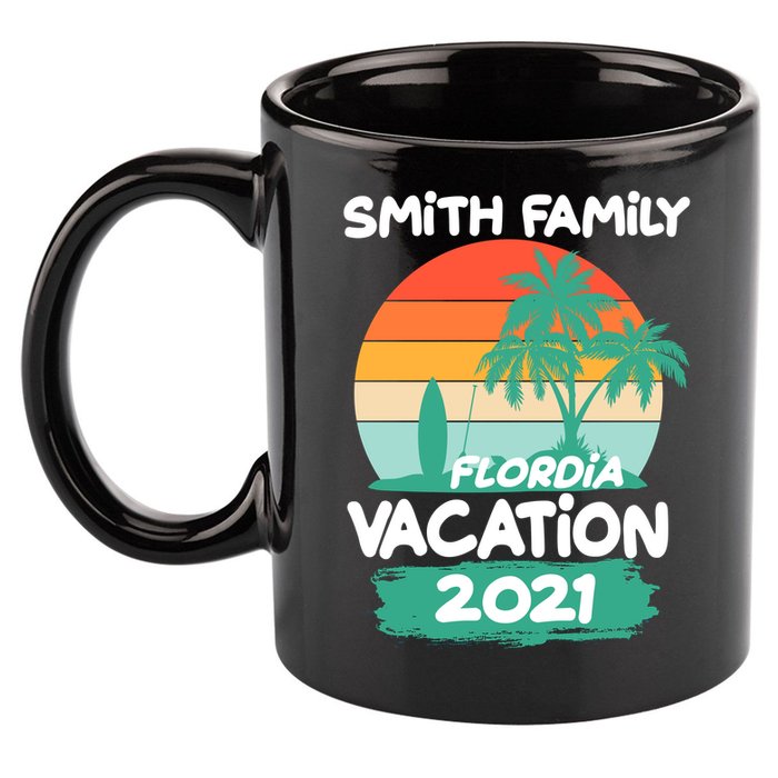 Custom Family Vacation Personalize Design 11oz C Handle Ceramic Mug