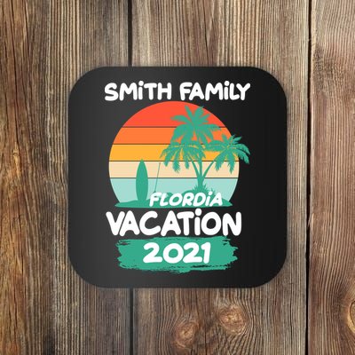 Custom Family Vacation Personalize Design Coaster