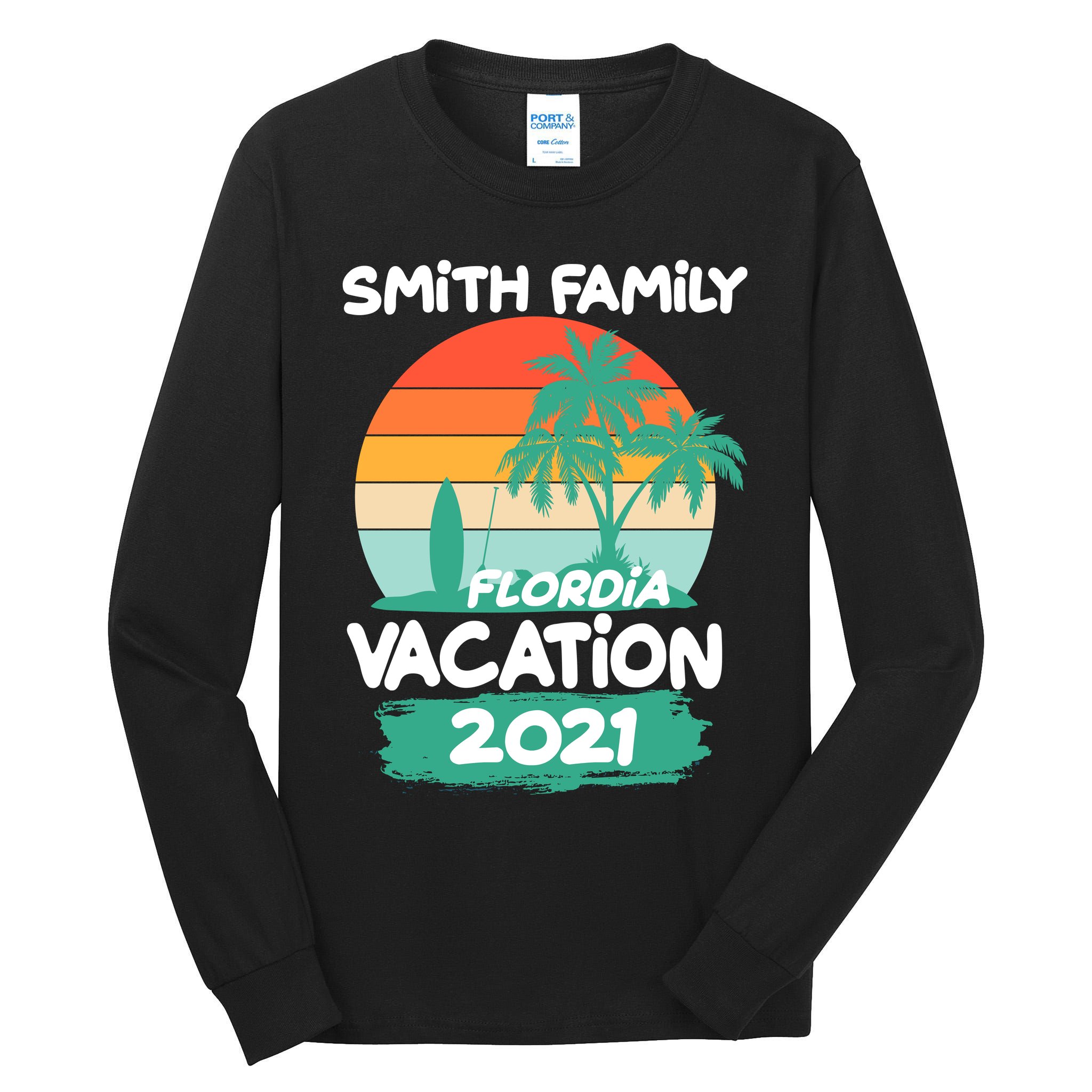 Custom Family Vacation Personalize Design Tall Long Sleeve T-Shirt